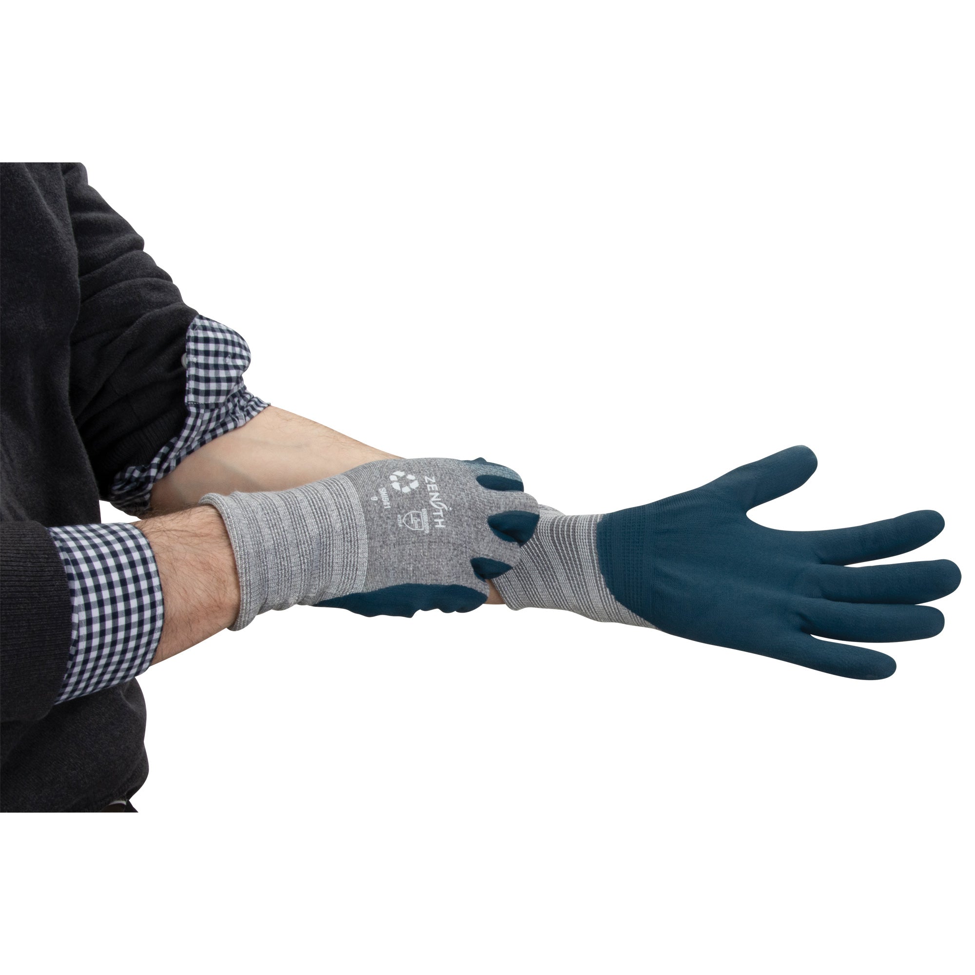 Eco-Friendly Lightweight Coated Gloves, 10, Foam Nitrile Coating, 15 Gauge, Polyester/RPET Shell