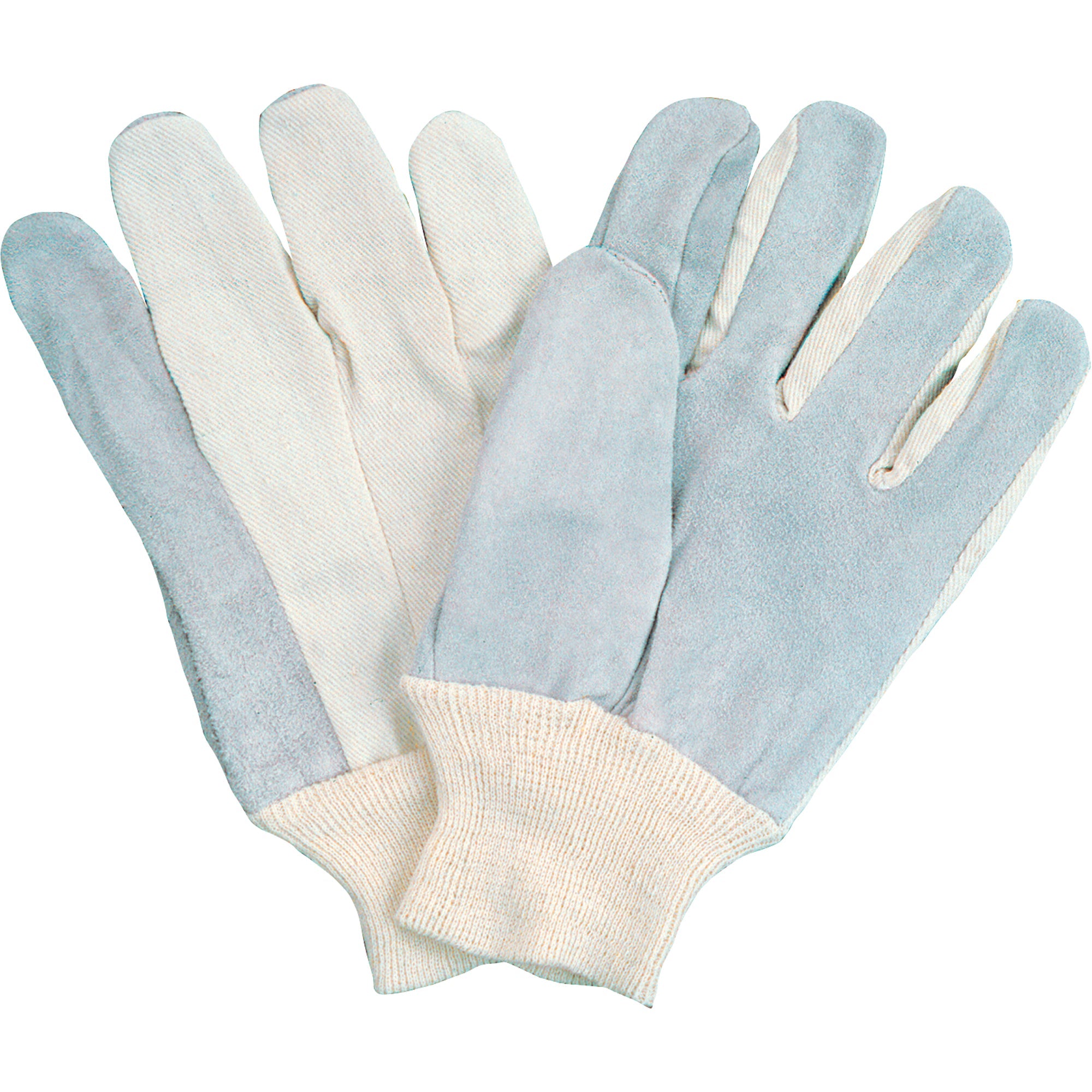 Standard-Duty Full-Index Work Gloves, Large, Split Cowhide Palm