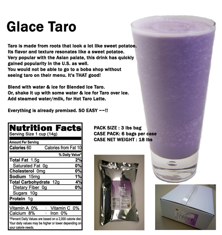 Taro 4 in 1 Mix for Bubble Tea, Smoothies, Lattes and Frappes, 3 lbs. Bag (Case 6 x 3 lbs. Bags)  - Ships Free Within Canada on Orders Above CAD $199