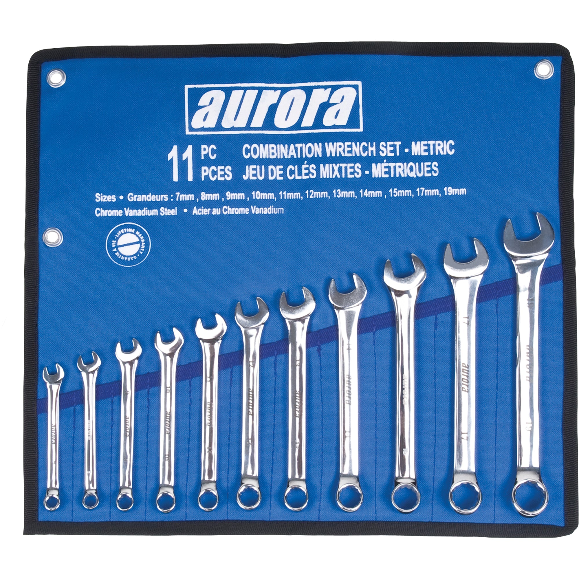 Wrench Set, Combination, 11 Pieces, Metric