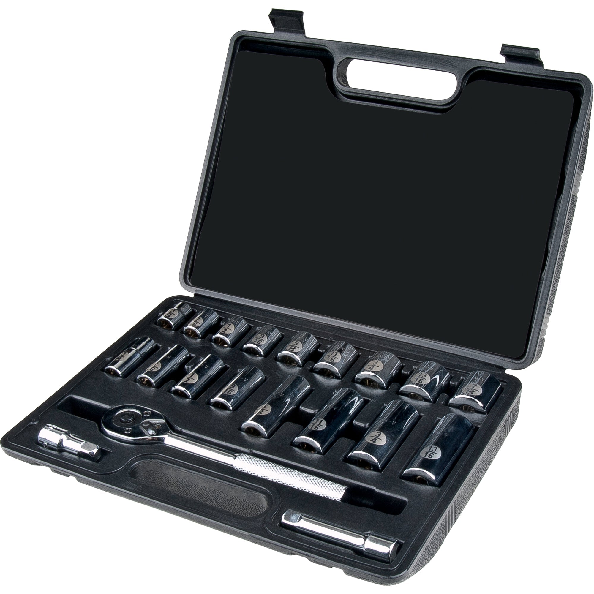 Socket Set, 20 Pcs, 3/8" Drive Size, Deep