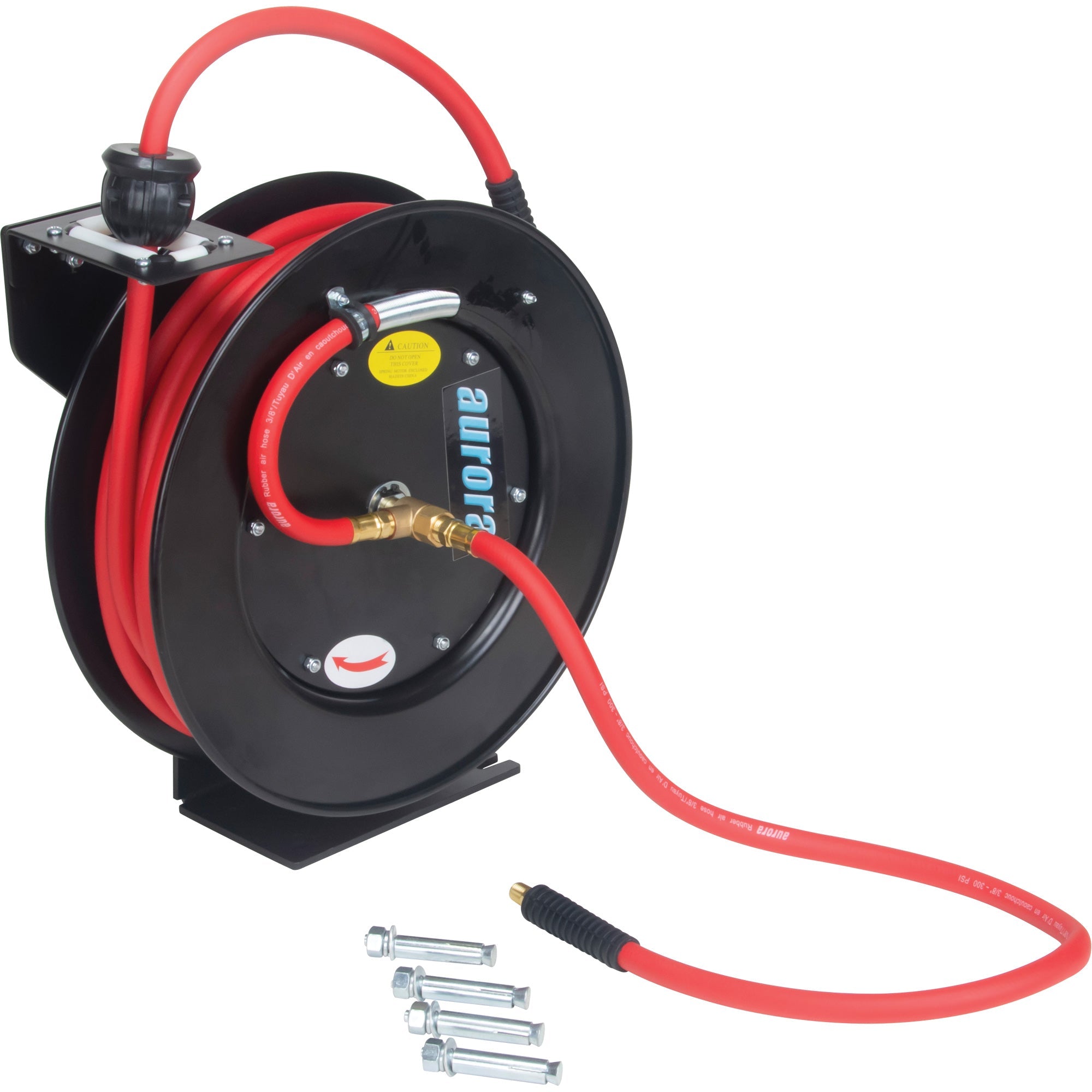 Hose Reel, Air/Water, 3/8" x 50', Single Hose, 300 psi