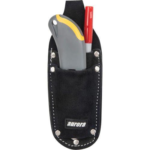 Utility Pouch, Knife Holder, Leather, 2 Pockets