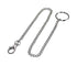 metal belt keychain silver curb chain with lobster clasp and split key ring for keys