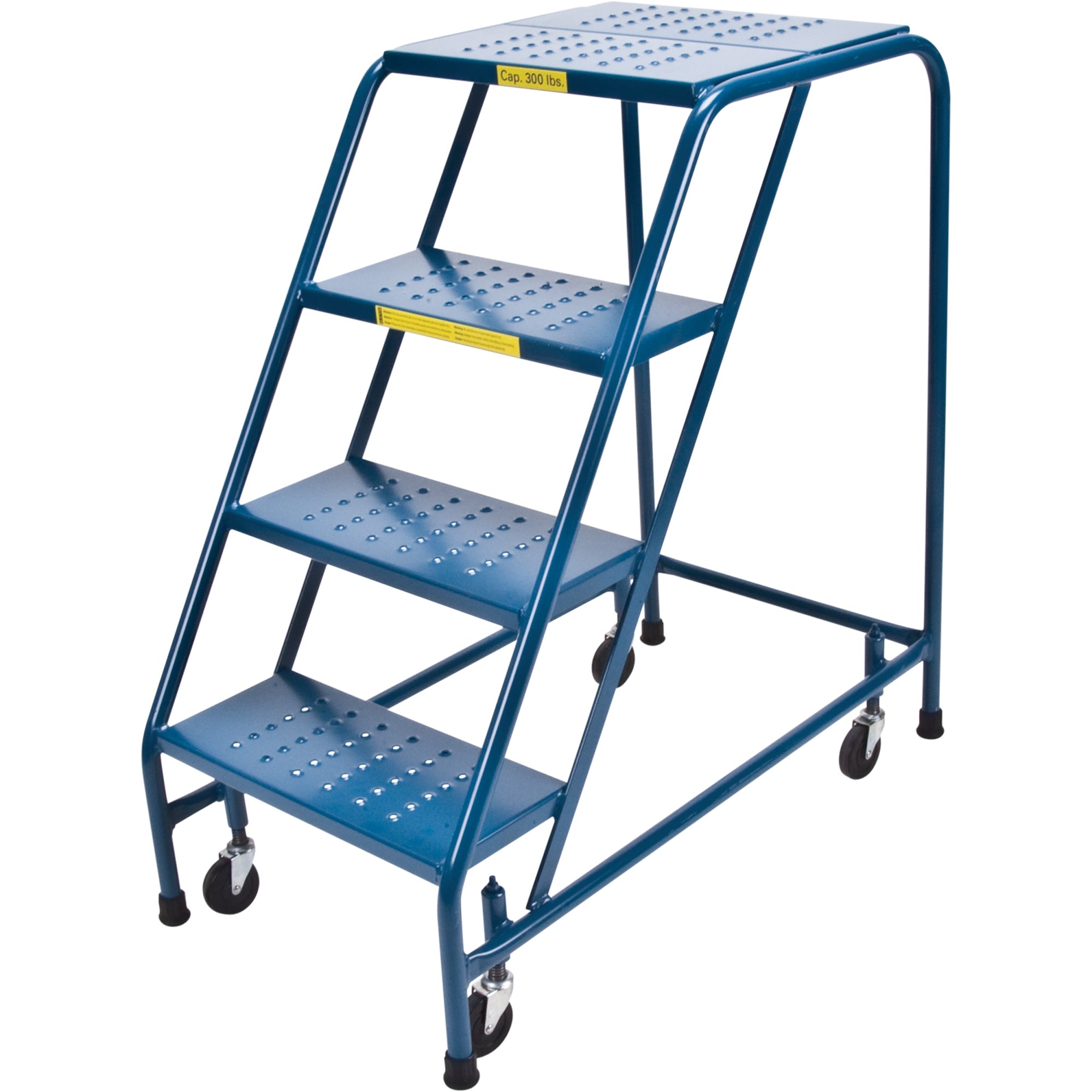 Rolling Step Ladder, 4 Steps, 18" Step Width, 37" Platform Height, Steel