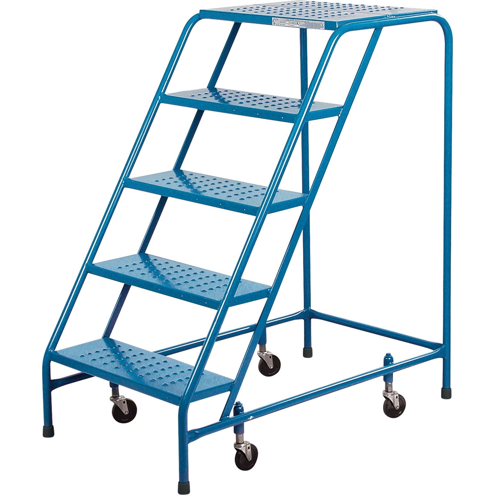Rolling Step Ladder, 5 Steps, 18" Step Width, 46" Platform Height, Steel
