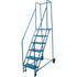 Rolling Step Ladder, 6 Steps, 18" Step Width, 55" Platform Height, Steel