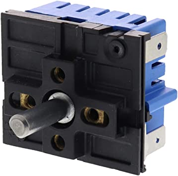 XPart Supply W10857622 range surface element switch with black and blue housing and metal shaft