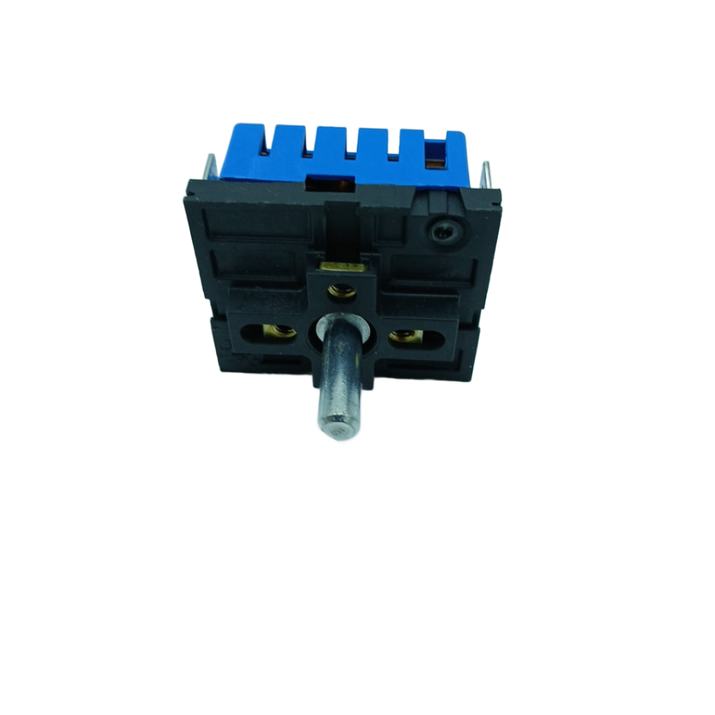 W10857622 range surface element switch with metal shaft and blue plastic housing by XPart Supply