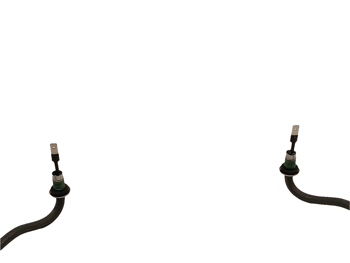 XPart Supply W10703867 dishwasher heating element with curved metal rods and connectors on a black background