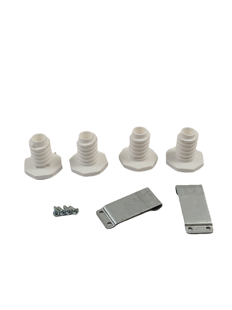 W10869845 dryer stacking kit with white plastic spacers metal brackets and screws from XPart Supply