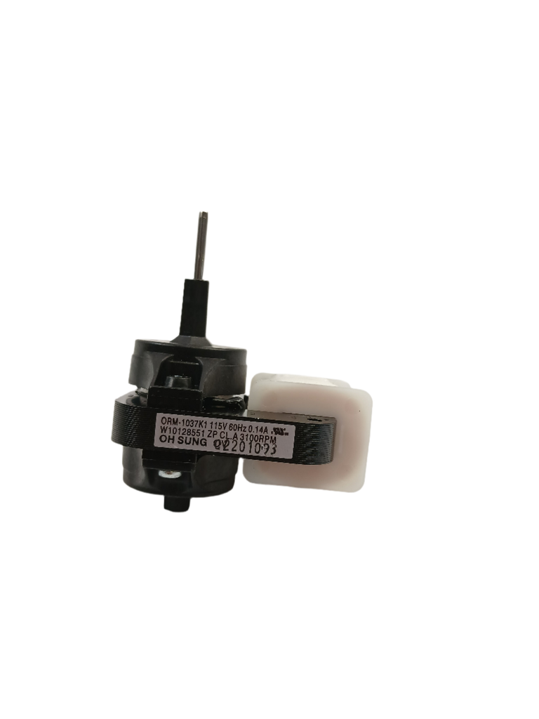 XPart Supply W11024089 refrigerator evaporator fan motor with black and white housing