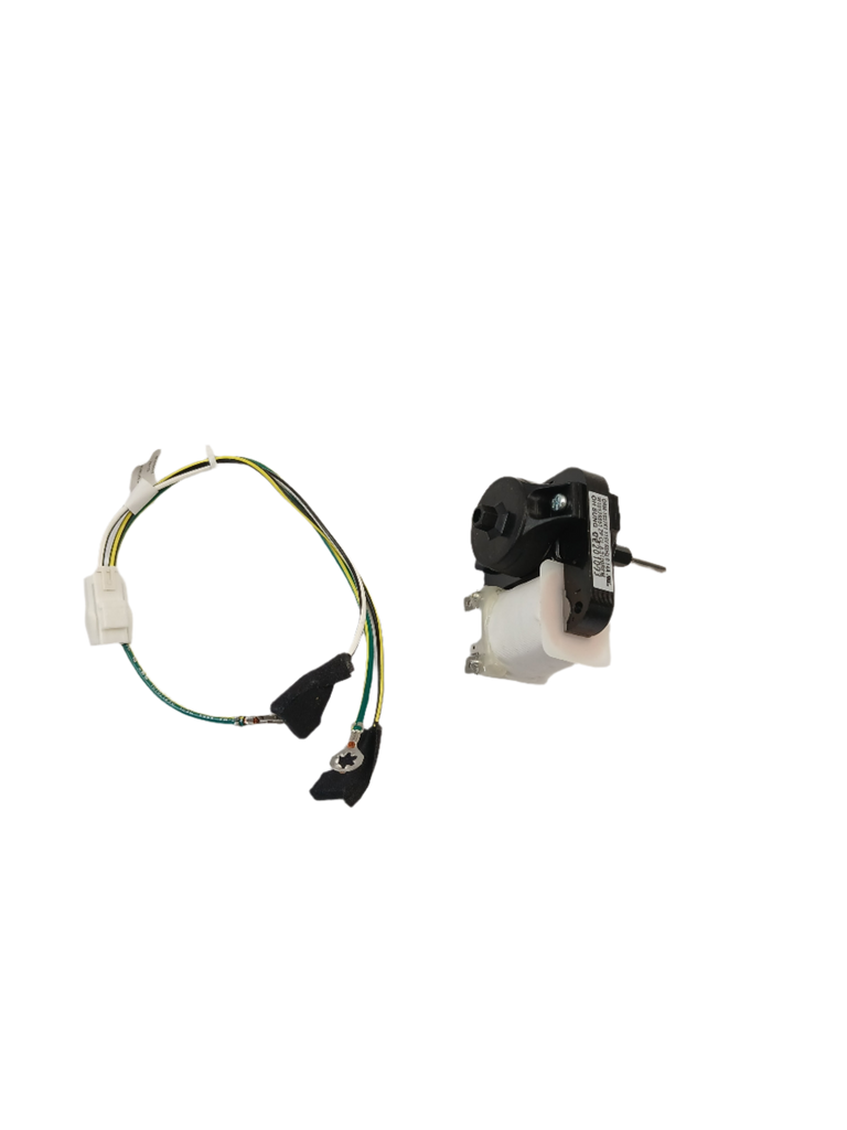 W11024089 refrigerator evaporator fan motor with attached wiring harness for replacement