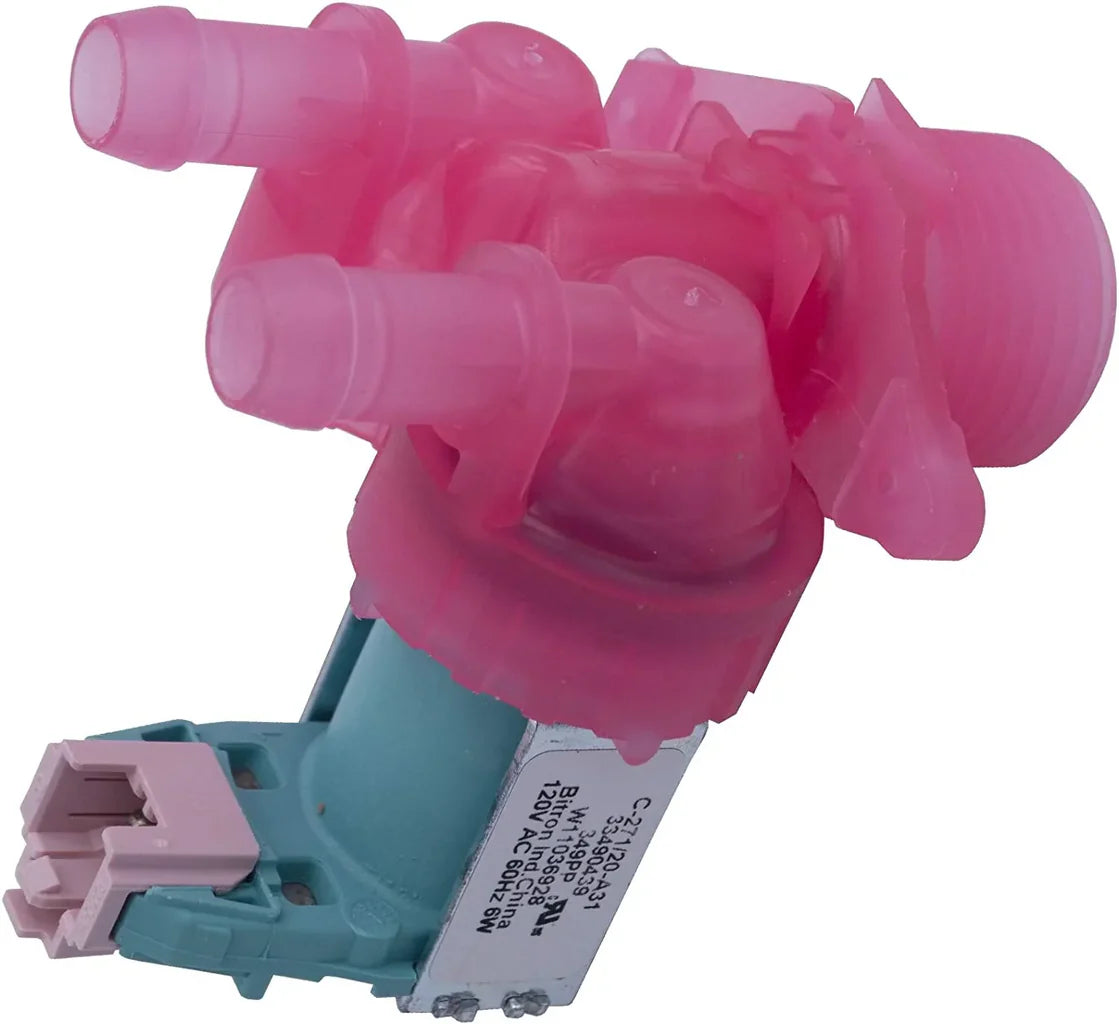 XPart Supply W11688994 washer water inlet valve in pink and blue plastic for washing machines