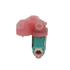 XPart Supply W11688994 washer water inlet valve with pink and teal plastic housing isolated on black