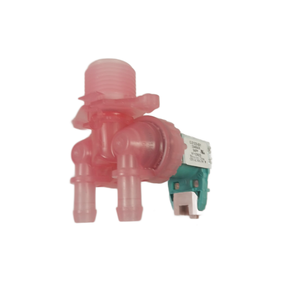 XPart Supply W11688994 washer water inlet valve in pink and green plastic with electrical connector