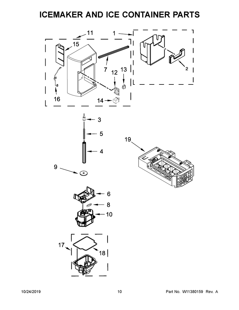 W11202789 Refrigerator Ice Dispenser Auger Motor - XPart Supply