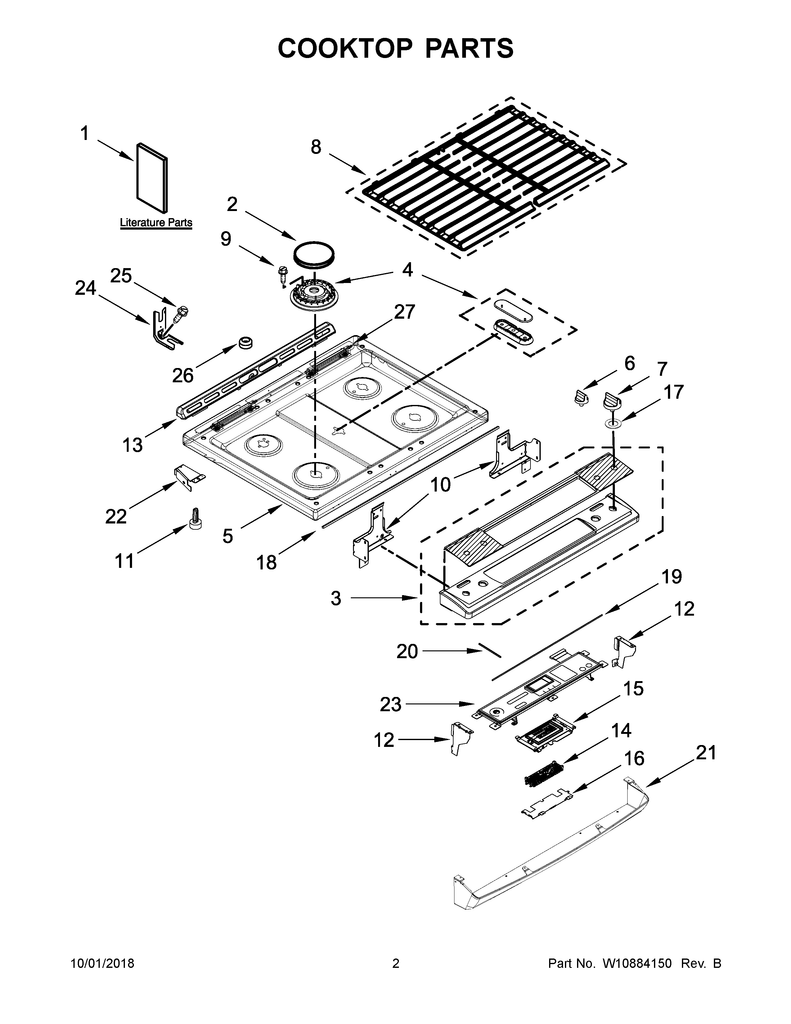 W10728523 Range Oven Membrane Switch - XPart Supply Ltd.