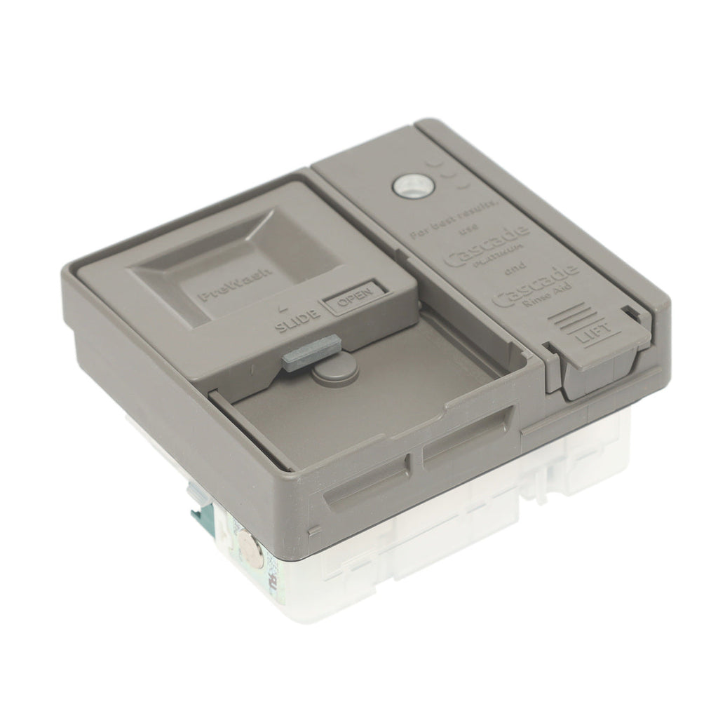 W10861000 dishwasher detergent dispenser replacement gray dual compartment detergent and rinse aid assembly for dishwashers