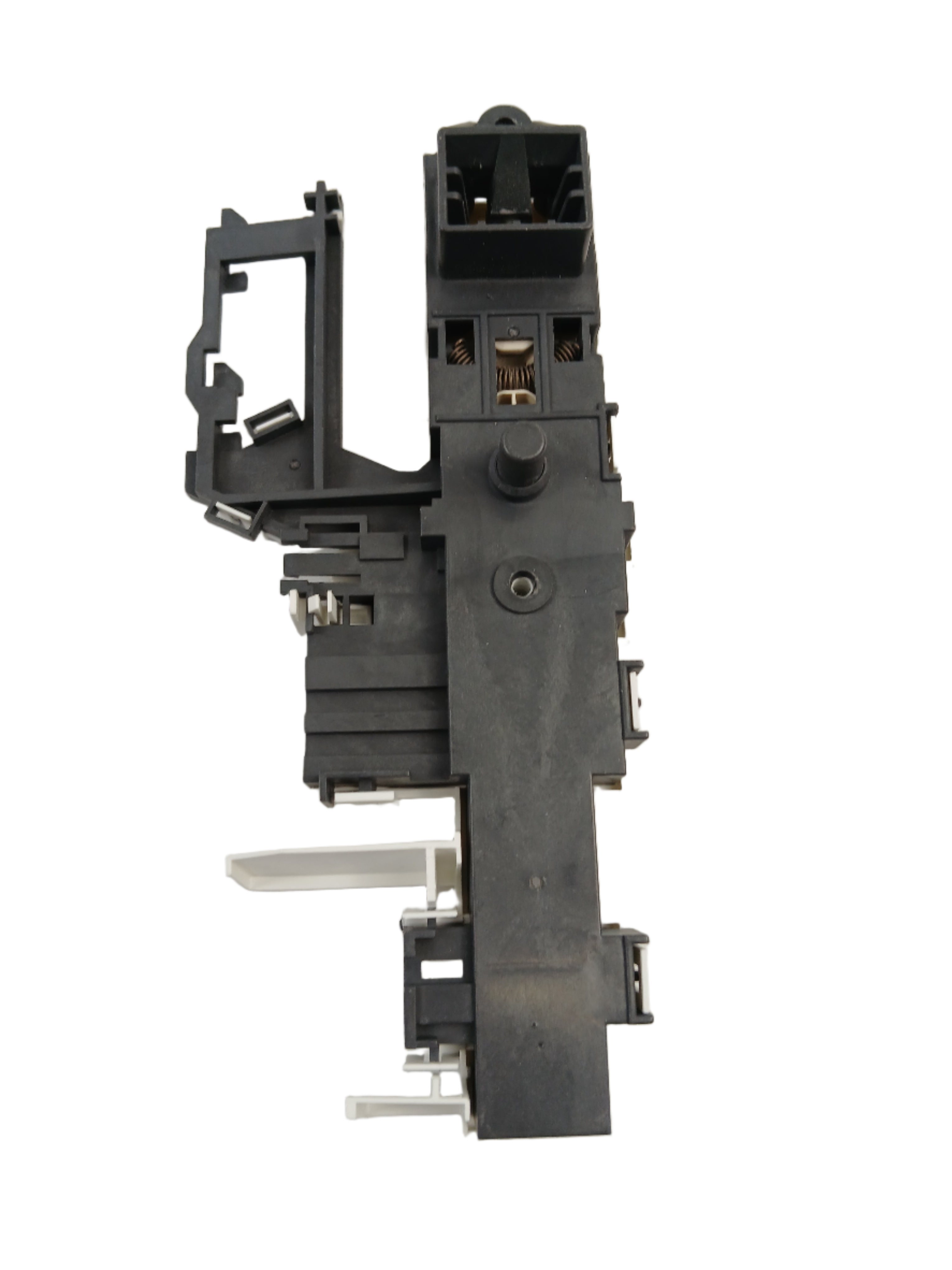 WP8183270 washer door lock assembly black plastic replacement latch with metal actuator and electrical connector