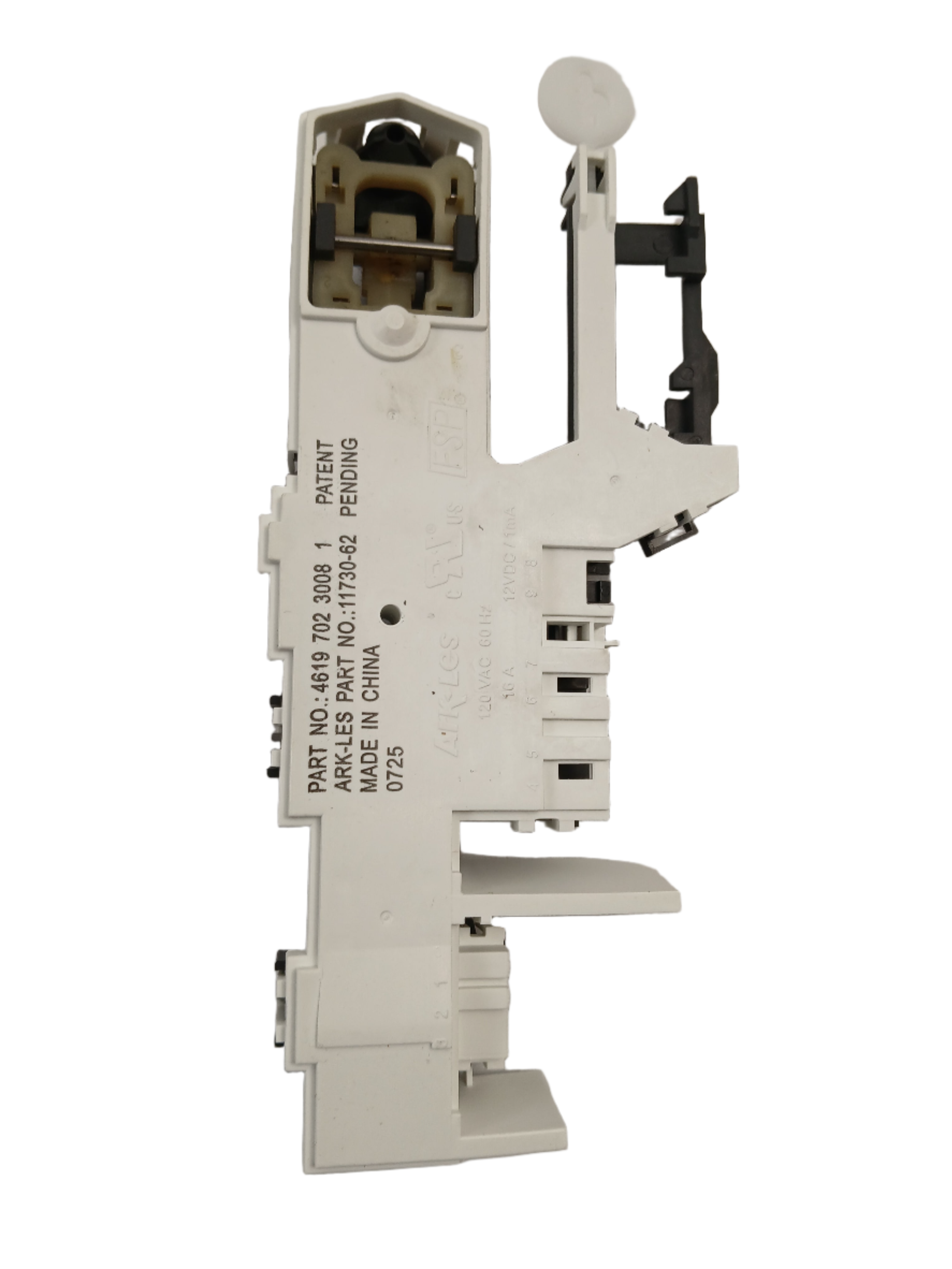 WP8183270 washer door lock assembly by XPart Supply white plastic latch and actuator replacement part for front load washers