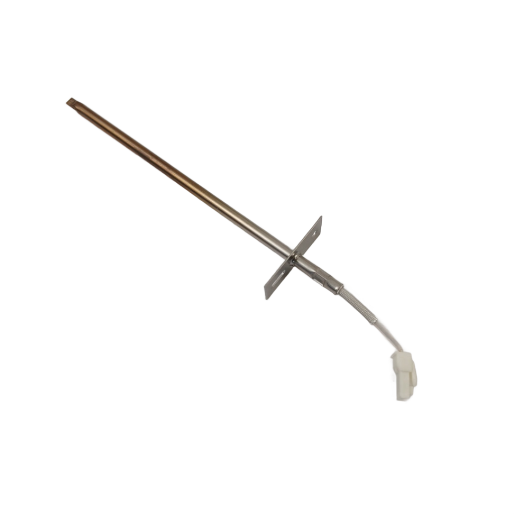 WPW10181986 oven temperature sensor stainless steel probe with mounting bracket and white connector