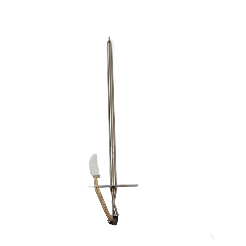WPW10181986 oven temperature sensor stainless steel probe with mounting bracket braided wire and connector