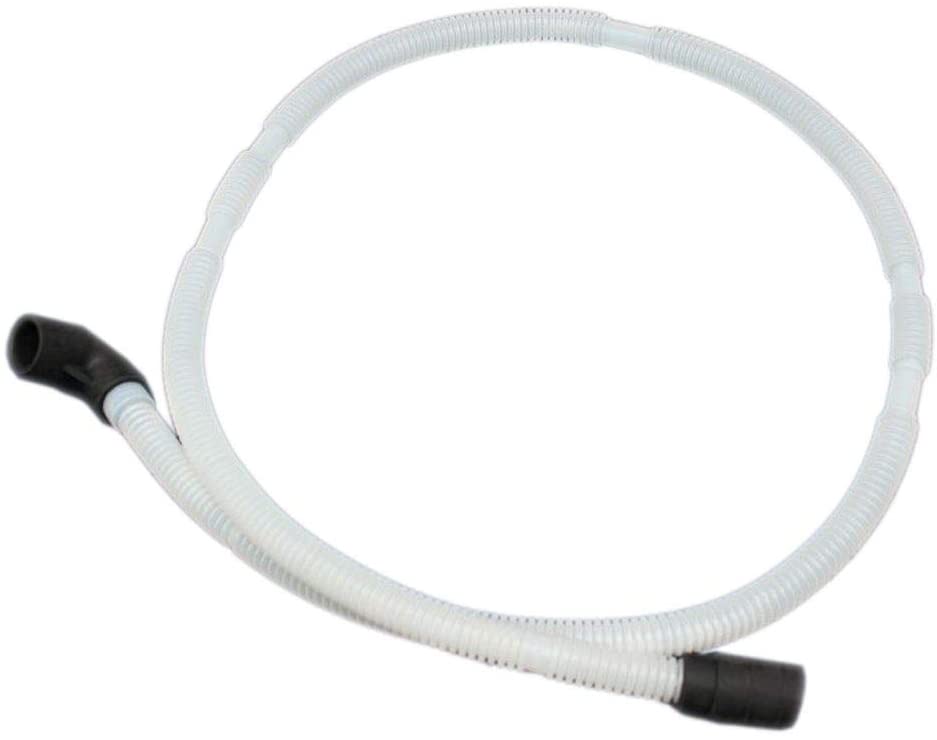 WPW10545278 dishwasher drain hose replacement white corrugated flexible hose with black end fittings