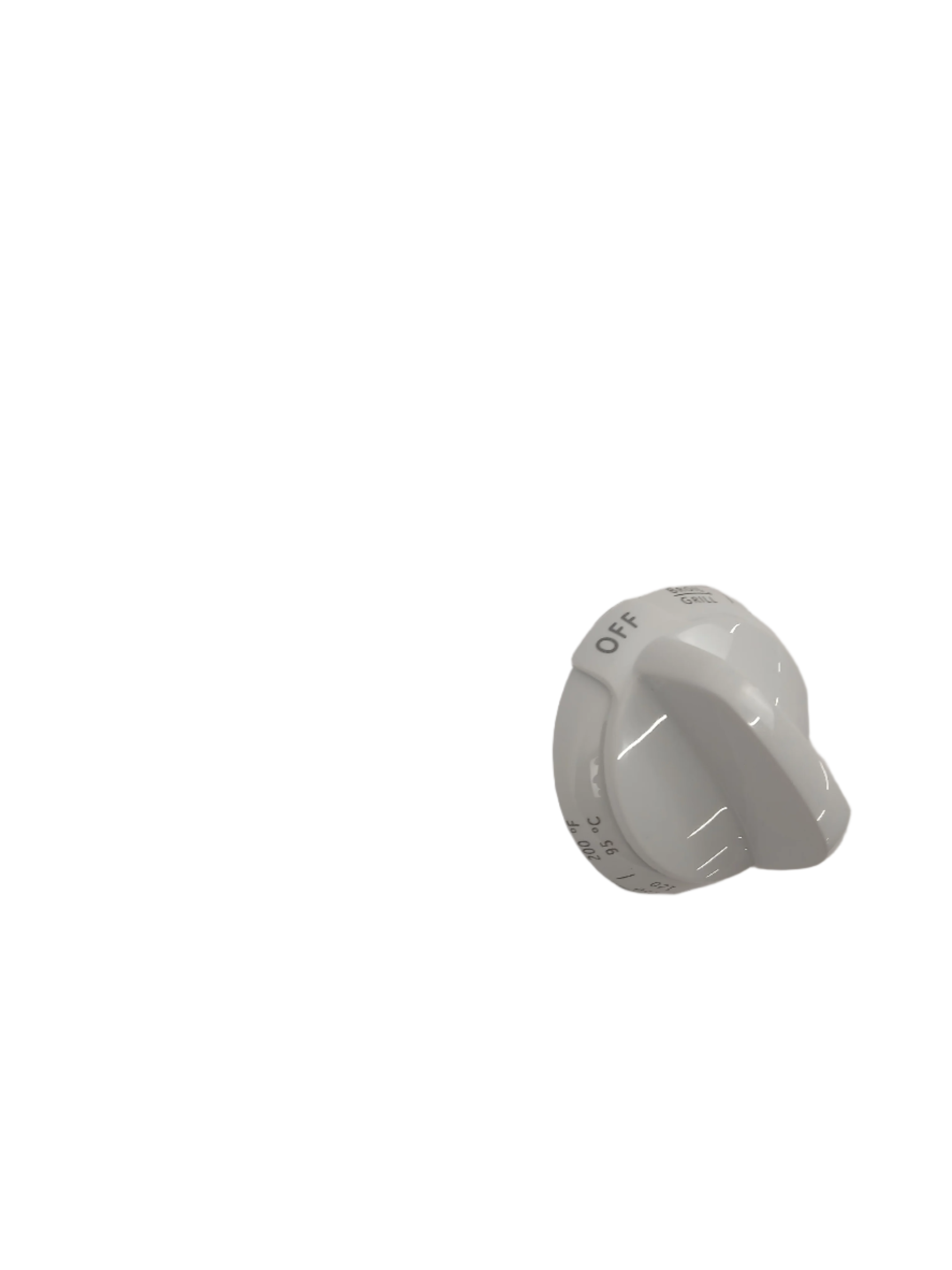 White appliance control knob with off position marking from XPart Supply