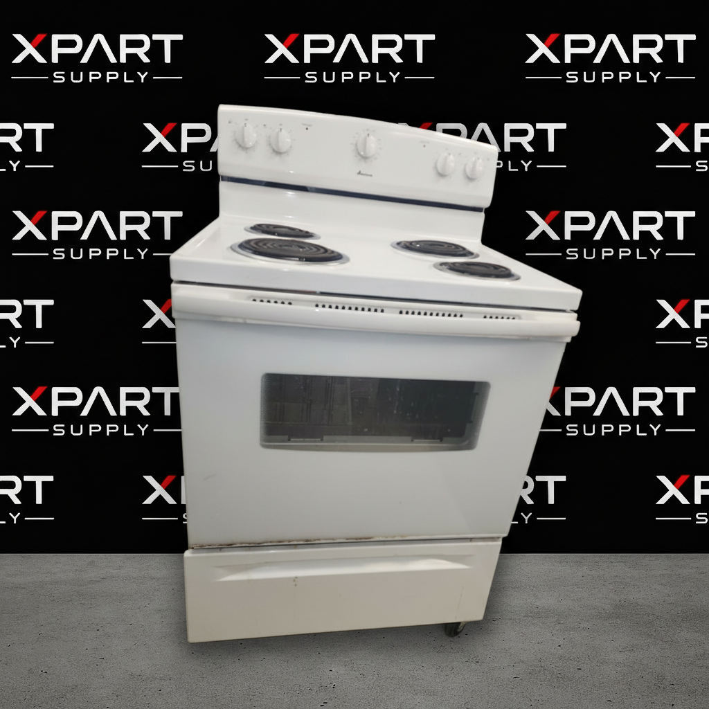 White stove on XPart Supply branded background