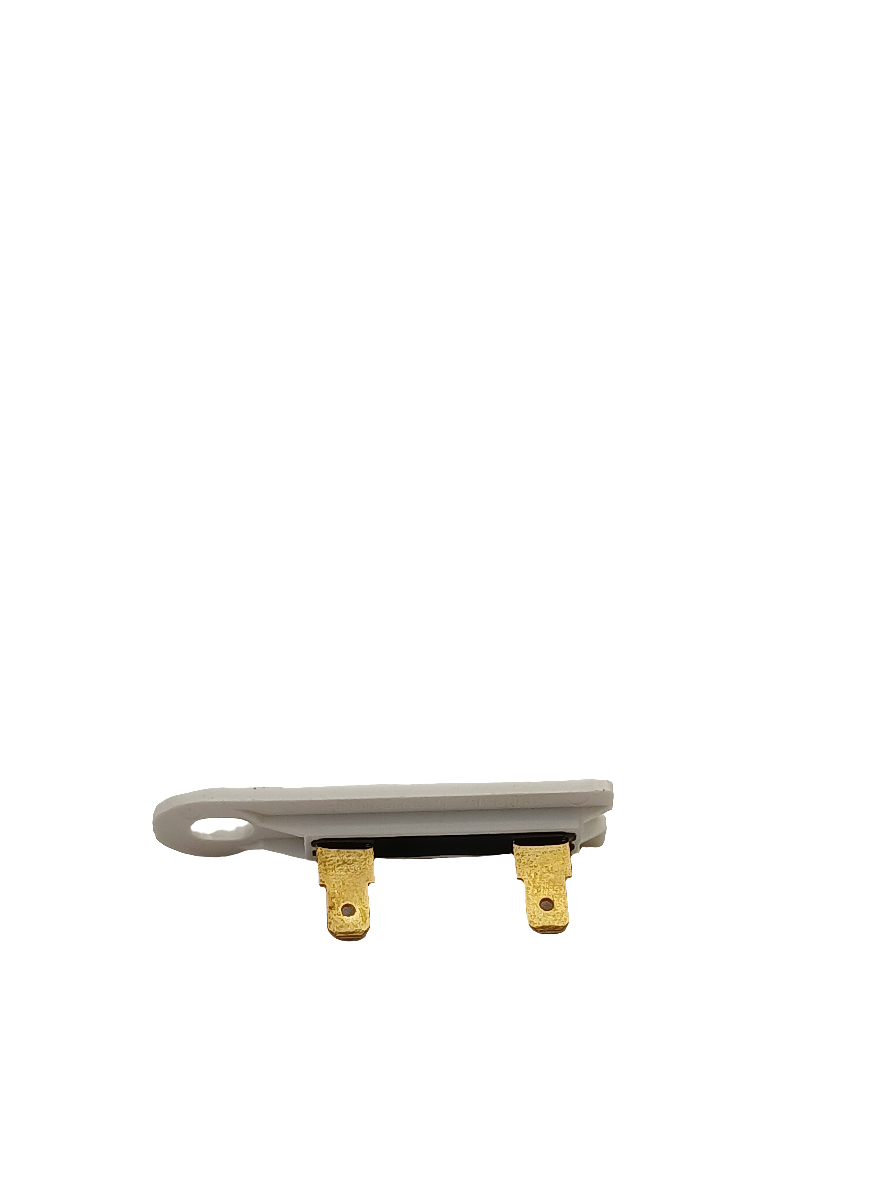 WP3392519 dryer thermal fuse by XPart Supply with white ceramic body and metal connectors