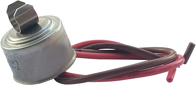 XPart Supply WP4387503 defrost thermostat with metal housing and red and black wires