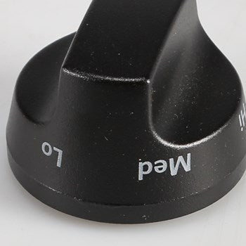 Range burner control knob, black