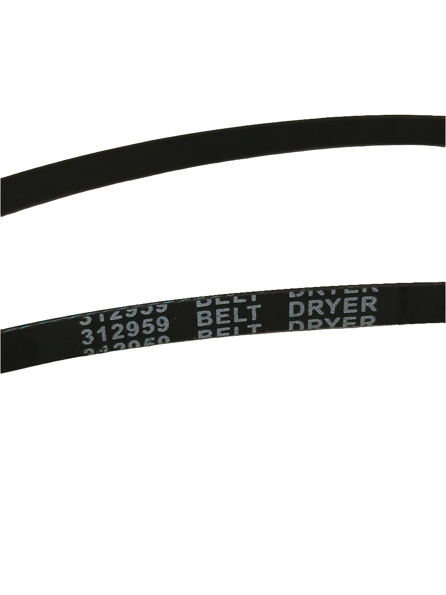 WPY312959 dryer drive belt replacement black rubber belt from XPart Supply for dryer repair