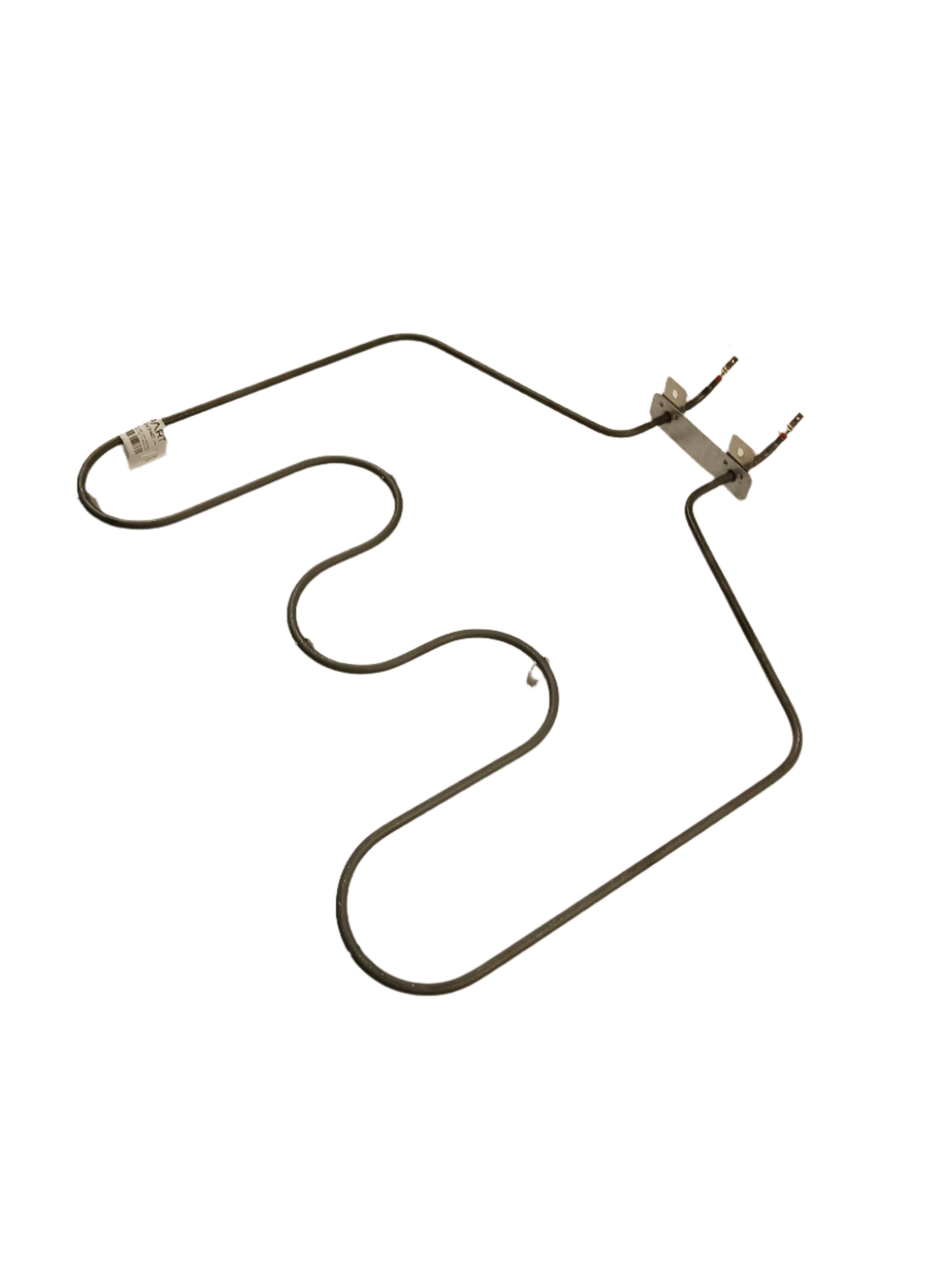 WS01F11428 oven element for sale by XPart Supply with metal connectors and curved heating wire