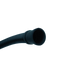 Flexible black WW01F02060 washing machine hose with ribbed texture and wide connector end
