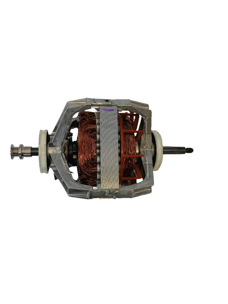XPart Supply WW03F00446 dryer motor replacement showing copper coils and metal shaft