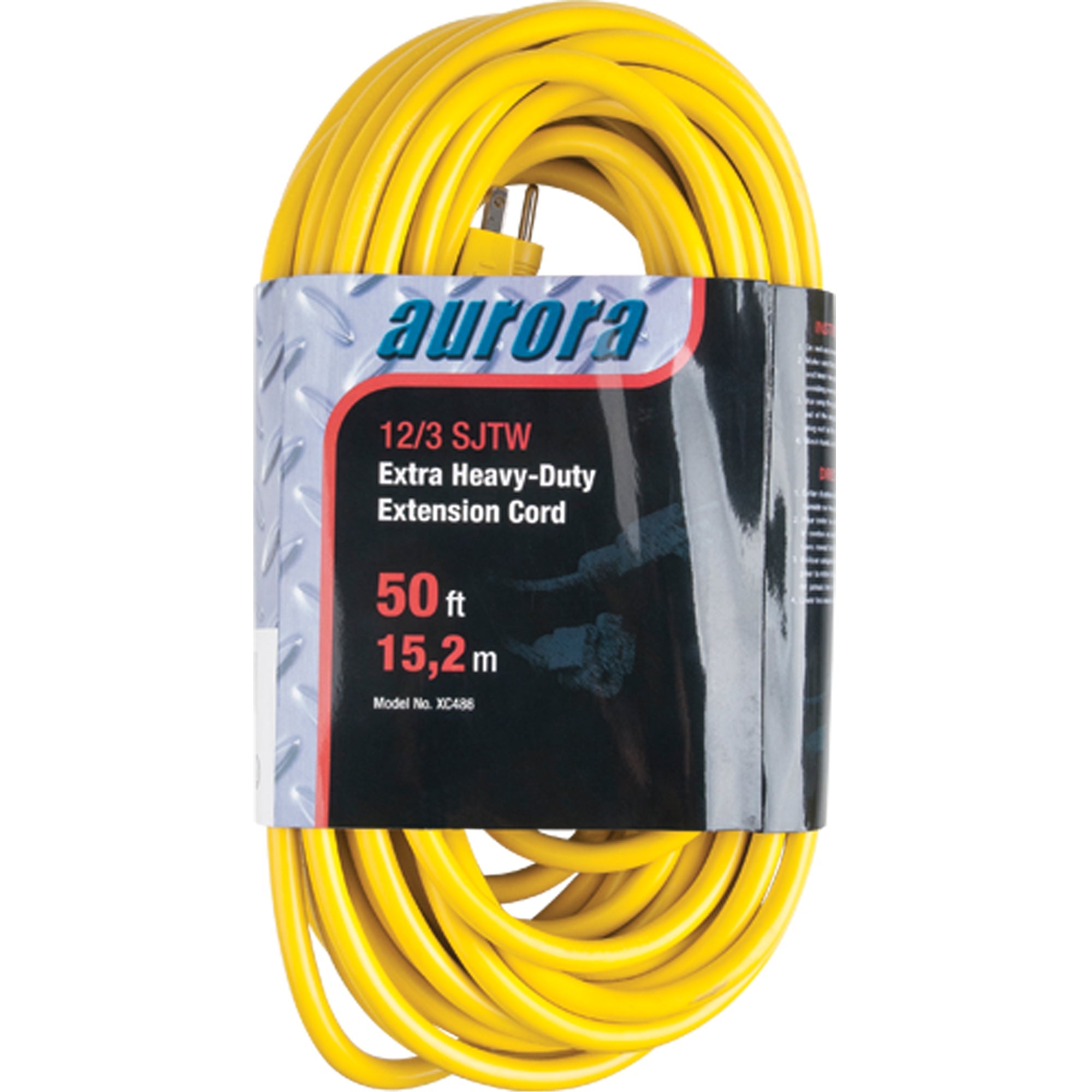 Vinyl Extension Cord, Outdoor, SJTW, 12/3 AWG, 15 A, 50'