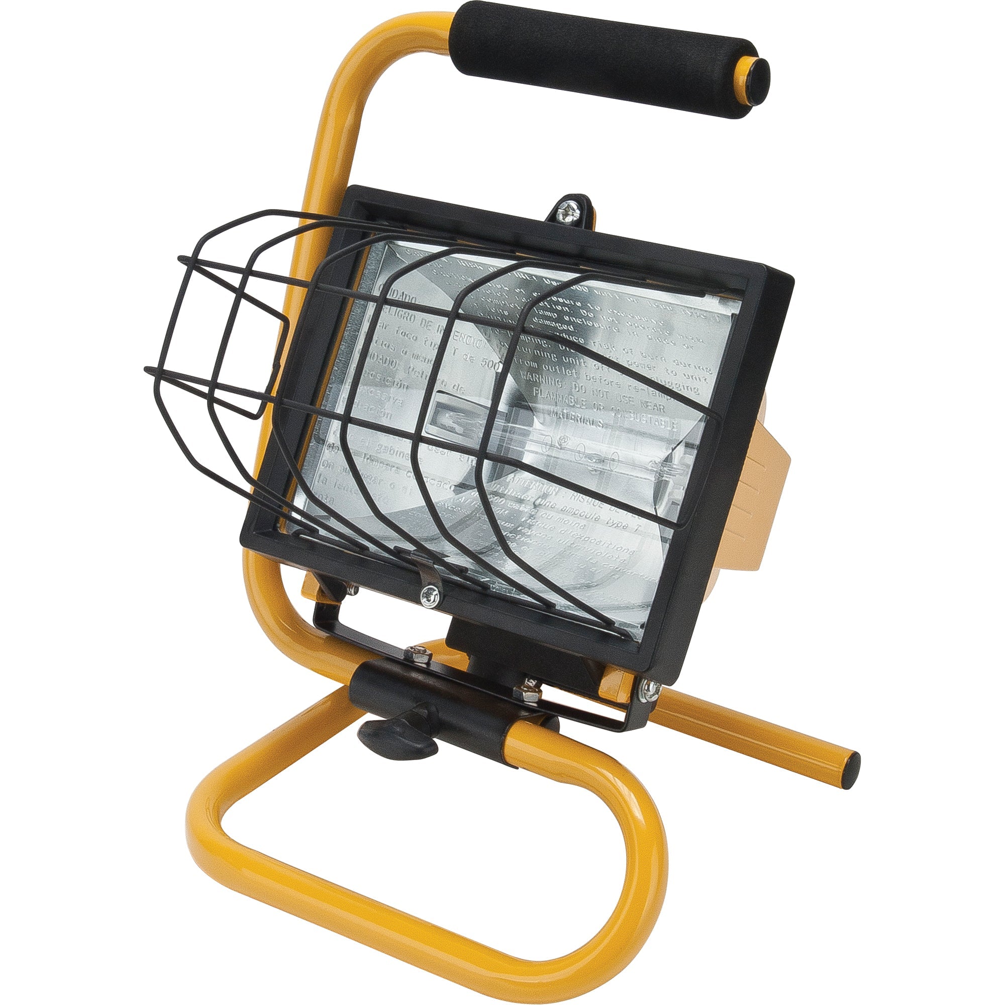 Portable Work Light, Halogen, 500 W, 8000 Lumens, Steel Housing