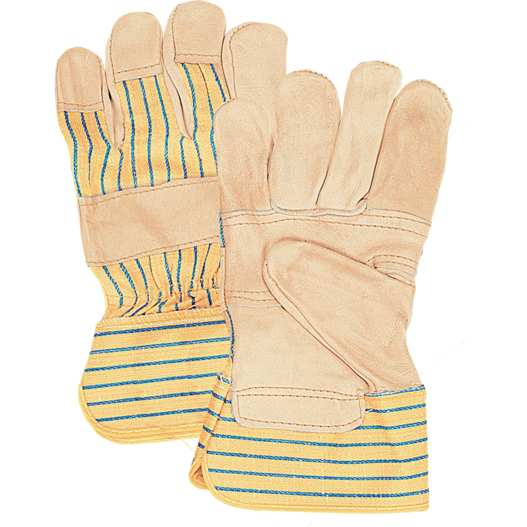 Fitters Patch Palm Gloves, Large, Grain Cowhide Palm, Cotton Inner Lining