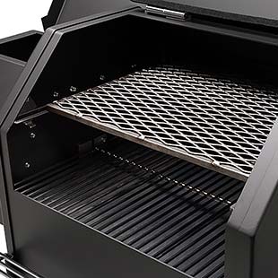 YS480s Black Competition with Stainless Steel Shelves + 2nd Level Slide-Out Cooking Shelf