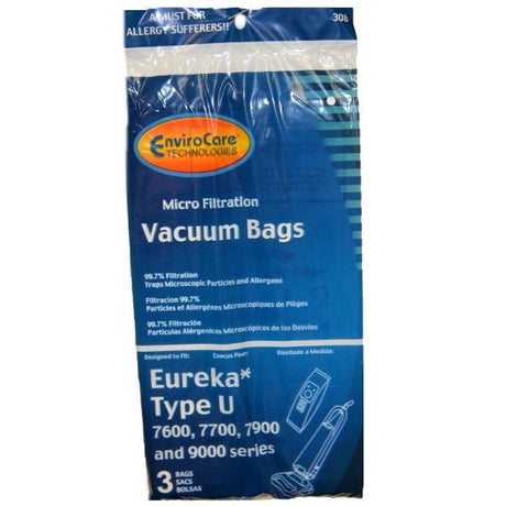 Eureka Type U Upright Vacuum Bags 3pk Part 308 - Appliance Genie