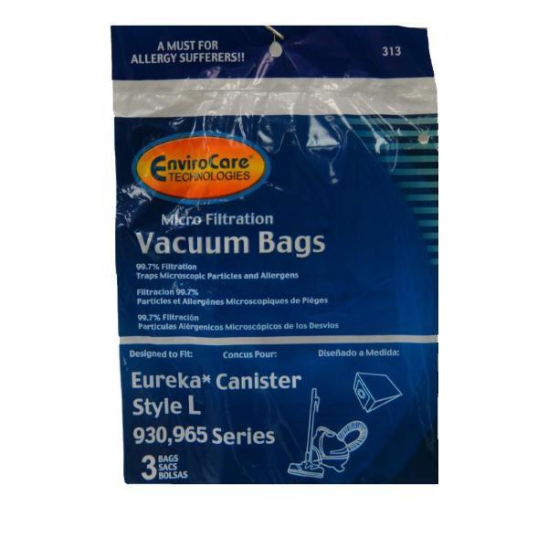 Eureka Type L Canister Vacuum Bags 3pk, Fit Johnny Bee Vac, Part 313 - Appliance Genie