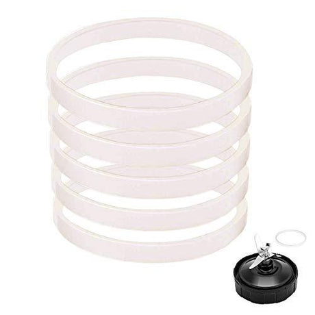 5 Pack Rubber Gaskets Replacement Seal White O-Ring for Nutri Ninja Blender Replacement For Ninja Auto-iQ Pro Extractor CT680 BL456 BL480 BL681A BL682 BL640 (3.94 inch Gaskets) - XPart Supply