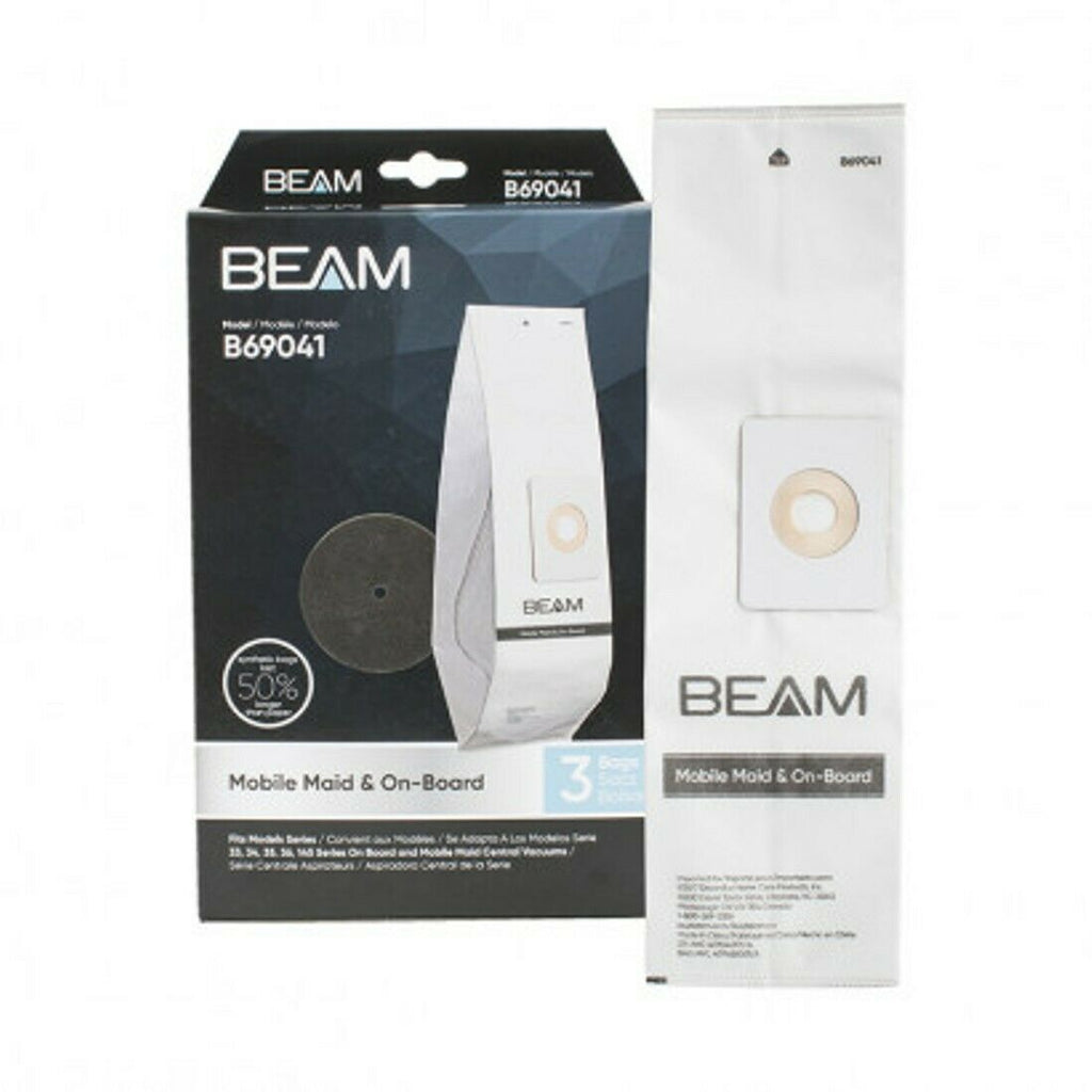 Beam for On-Board Vacuums, 3 Vacuum Bags, OEM Part 110041, B69041-6 - Appliance Genie