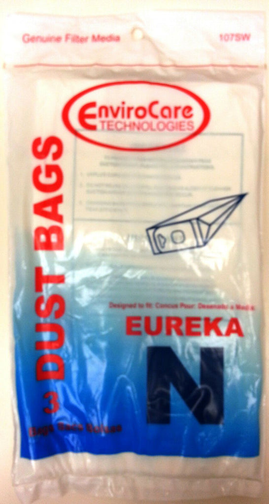 2 PK OF 3 Vacuum Bags, EUREKA Style N-Mighty Mite Allergy 3600 series Part 107SW - Appliance Genie