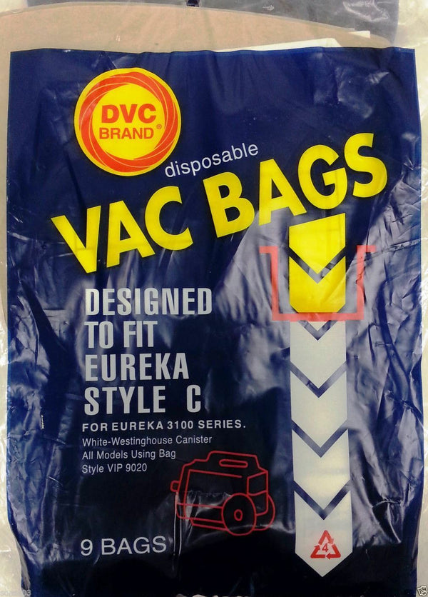 9 Vacuum Bags, EUREKA Style C-Fit 3100 Series Part 817-9 - Appliance Genie