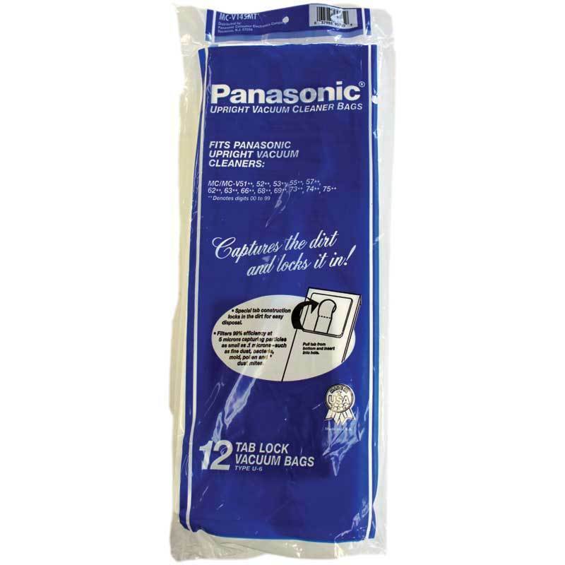 Panasonic Vacuum Paper Bags, Type U6 Micron Filtration 12/pk, Part MC-V145MT - Appliance Genie