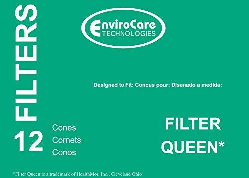 EnviroCare Replacement Vacuum Filter Cones for Filter Queen Vacuums 12 Cones and 2 Filters - XPart Supply