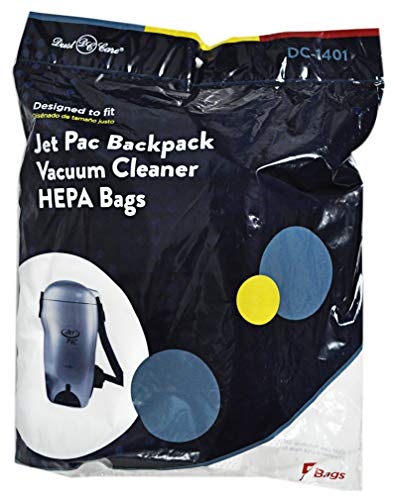 DustCare Jet Pac Backpack Vacuum Cleaner HEPA Bags Part JYBP-1-6, 14-2403-02 - Appliance Genie
